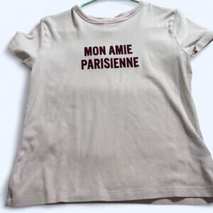 Pink french mon amie parisienne baby tee from H&M
